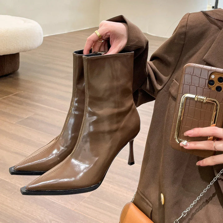 Women's Boots Autumn Boots-Women Winter Footwear Shoes Zipper