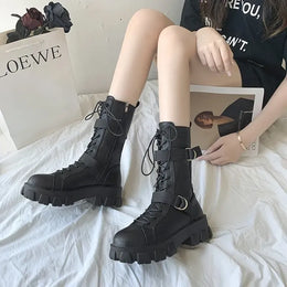 KissICON Women's Boots Fashion Motorcycle Boot Luxury High-tops Leather