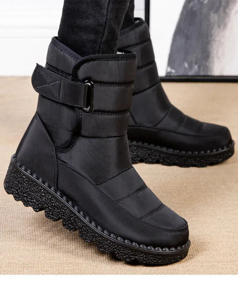 KissICON Women's Boots Low Heels Fur Boots For Winter