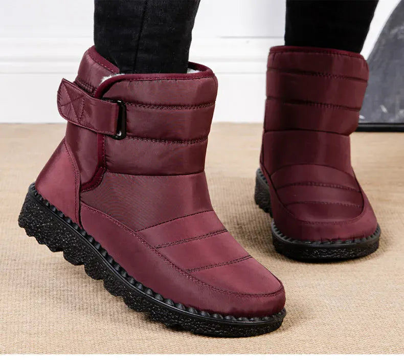 KissICON Women's Boots Low Heels Fur Boots For Winter