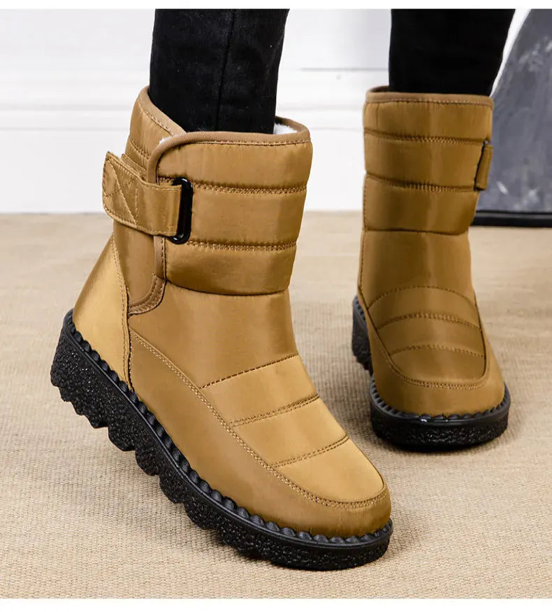 KissICON Women's Boots Low Heels Fur Boots For Winter