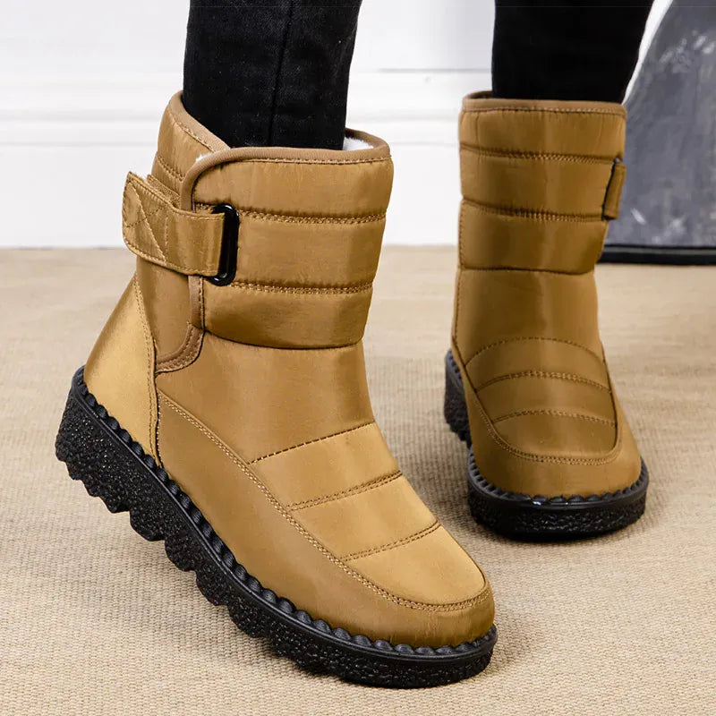 KissICON Women's Boots Low Heels Fur Boots For Winter