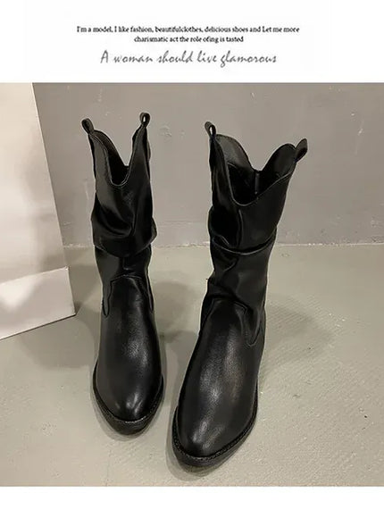 KissICON Women's Boots Winter 2024 Fashion Casual Low Heel