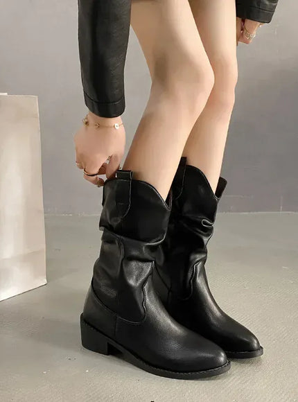 KissICON Women's Boots Winter 2024 Fashion Casual Low Heel