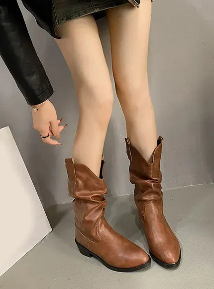 KissICON Women's Boots Winter 2024 Fashion Casual Low Heel
