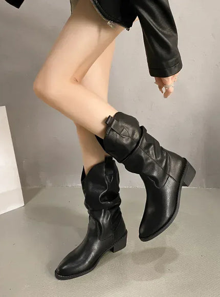 KissICON Women's Boots Winter 2024 Fashion Casual Low Heel