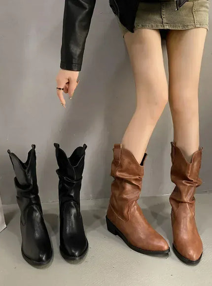 KissICON Women's Boots Winter 2024 Fashion Casual Low Heel