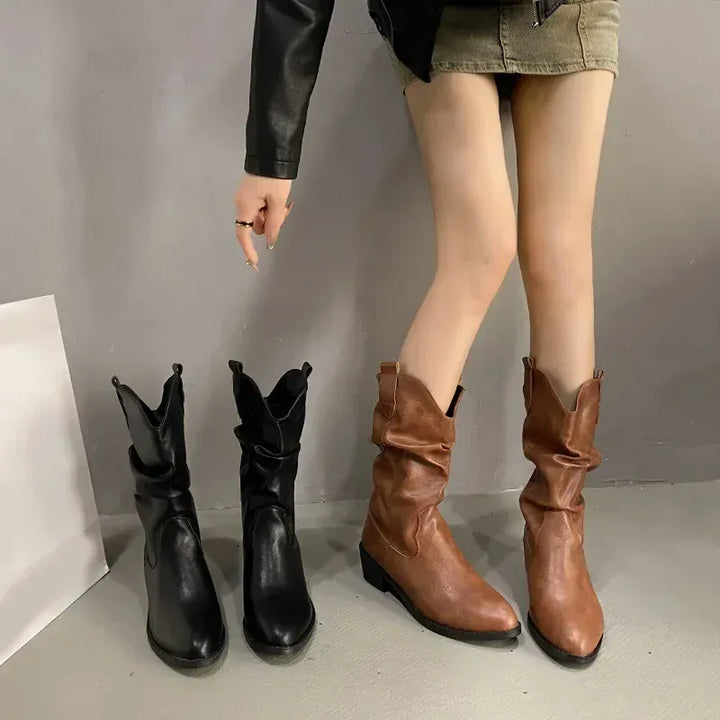 Women's Boots Winter 2024 Fashion Casual Low Heel
