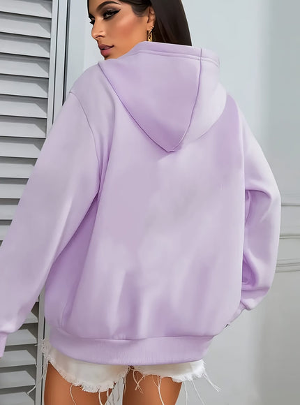 jkthpu-45 Women's Casual Beige Hoodie with Stylish Mom Life