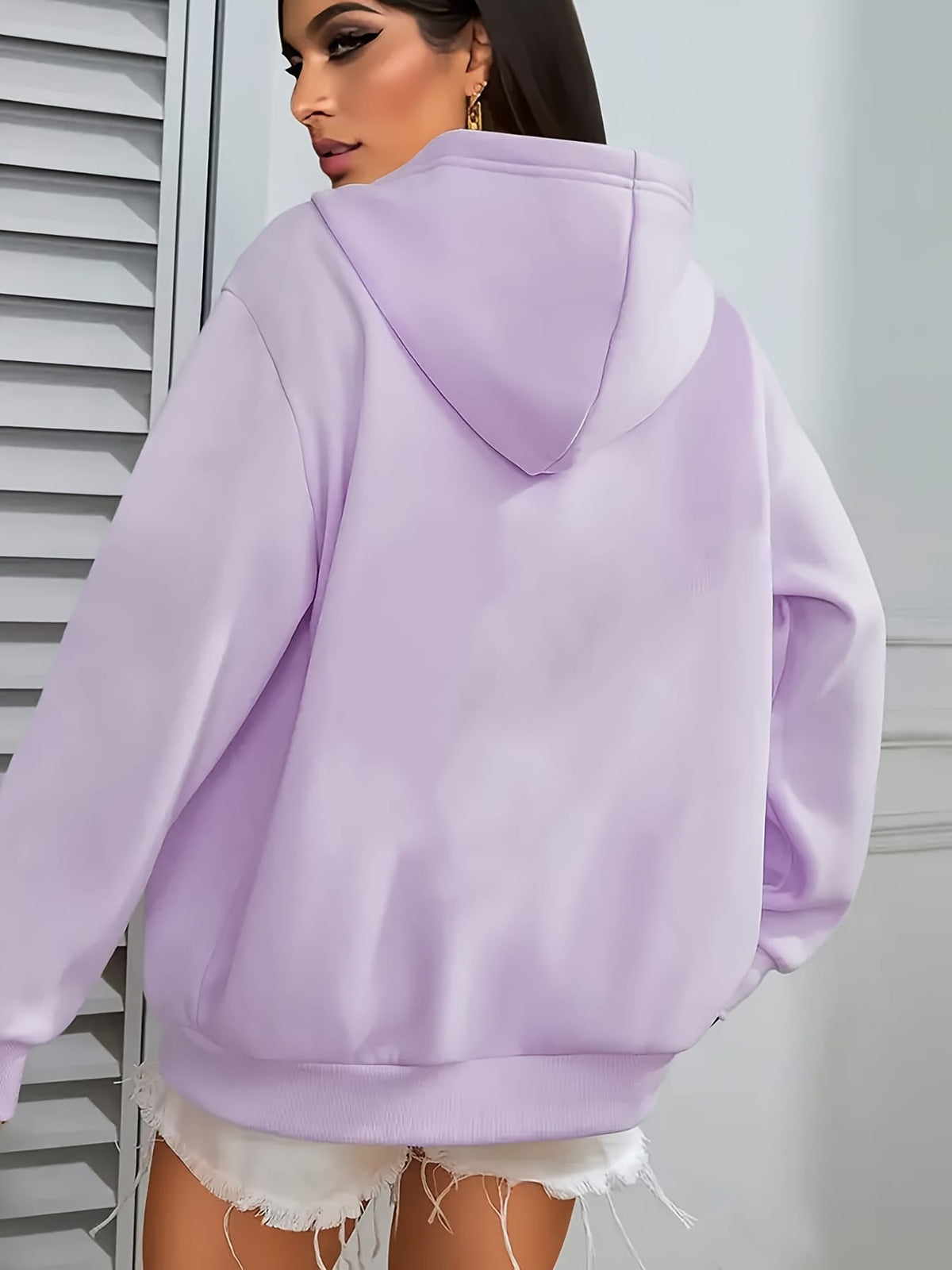 jkthpu-45 Women's Casual Beige Hoodie with Stylish Mom Life