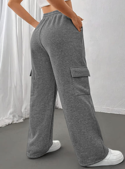 jkthpu-45 Women's Casual Straight-Leg Jogger Pants with Side Pockets