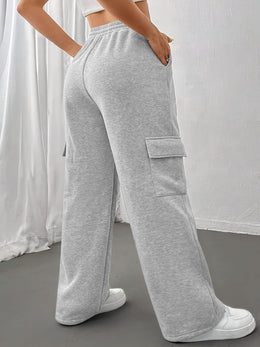 jkthpu-45 Women's Casual Straight-Leg Jogger Pants with Side Pockets