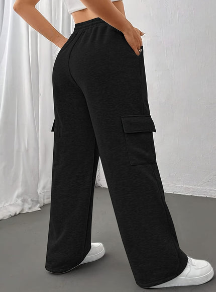 jkthpu-45 Women's Casual Straight-Leg Jogger Pants with Side Pockets