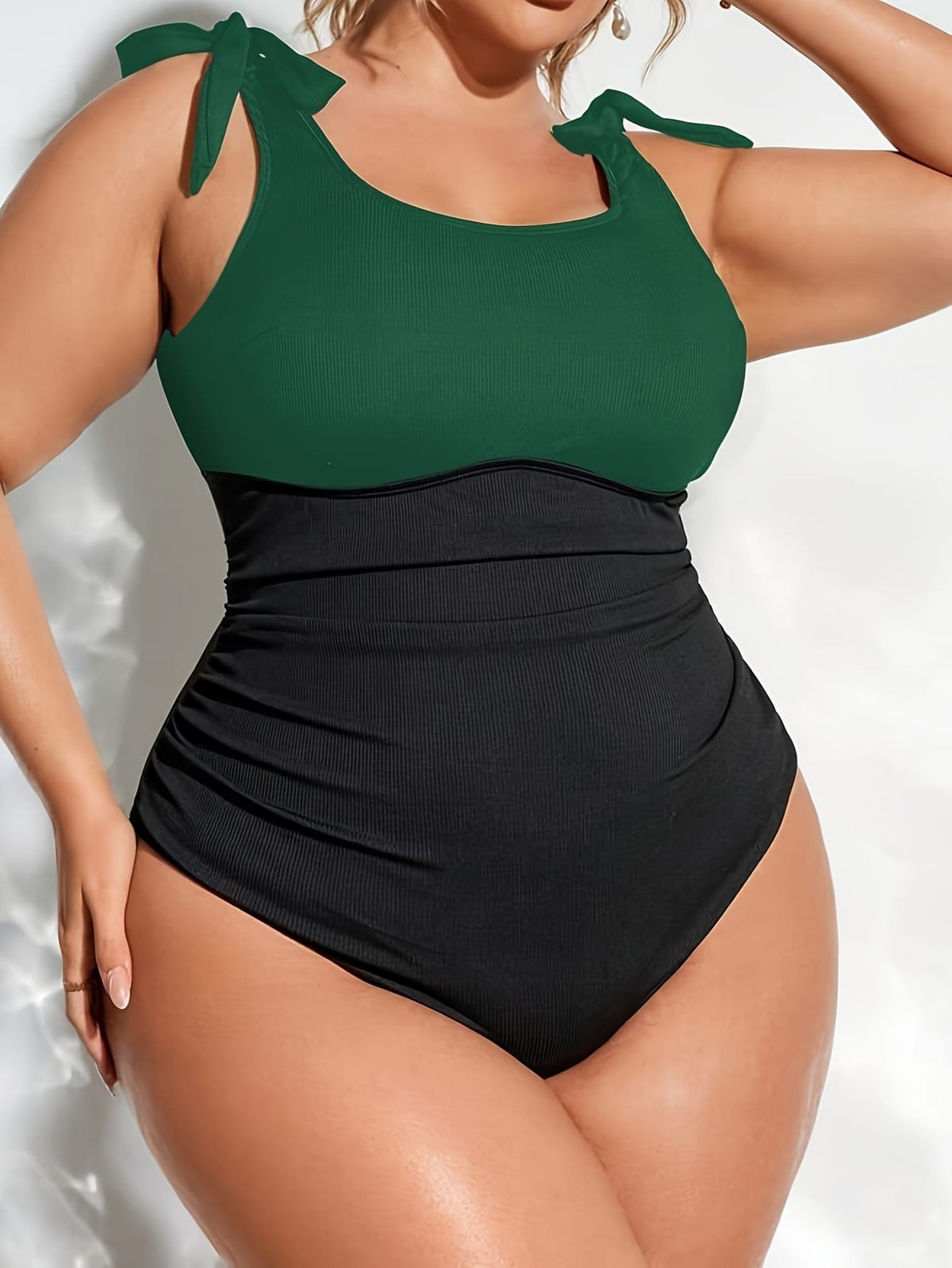 KissICON Women's Colorblock Wrap One-piece Swimsuit