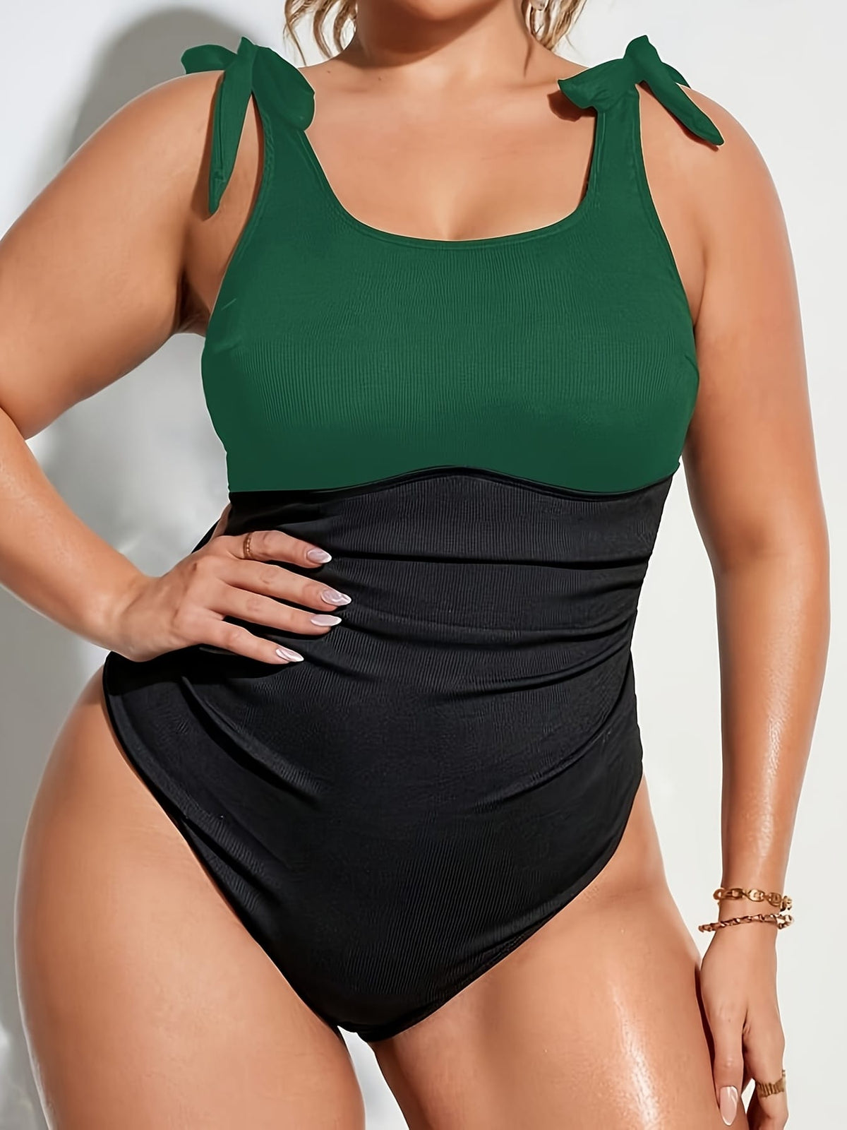 KissICON Women's Colorblock Wrap One-piece Swimsuit