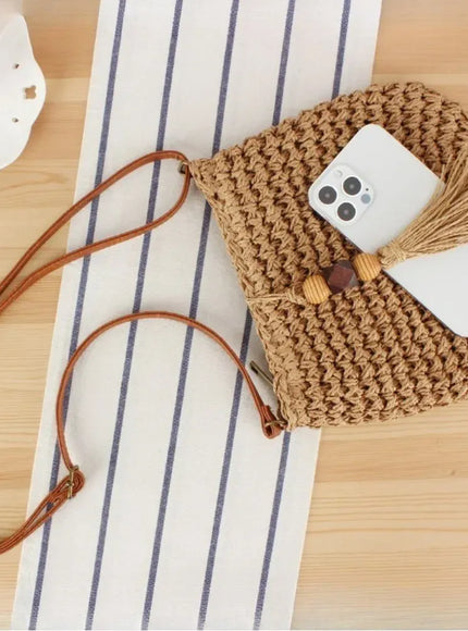 KissICON Women's Crossbody – Woven Wooden Beads