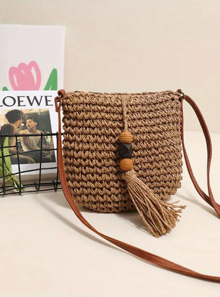 KissICON Women's Crossbody – Woven Wooden Beads