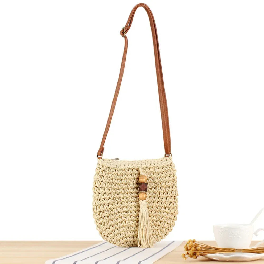 KissICON Women's Crossbody – Woven Wooden Beads