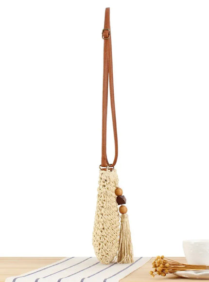 KissICON Women's Crossbody – Woven Wooden Beads