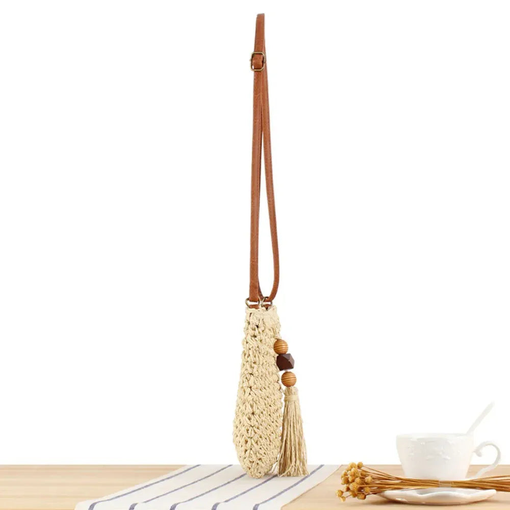 KissICON Women's Crossbody – Woven Wooden Beads
