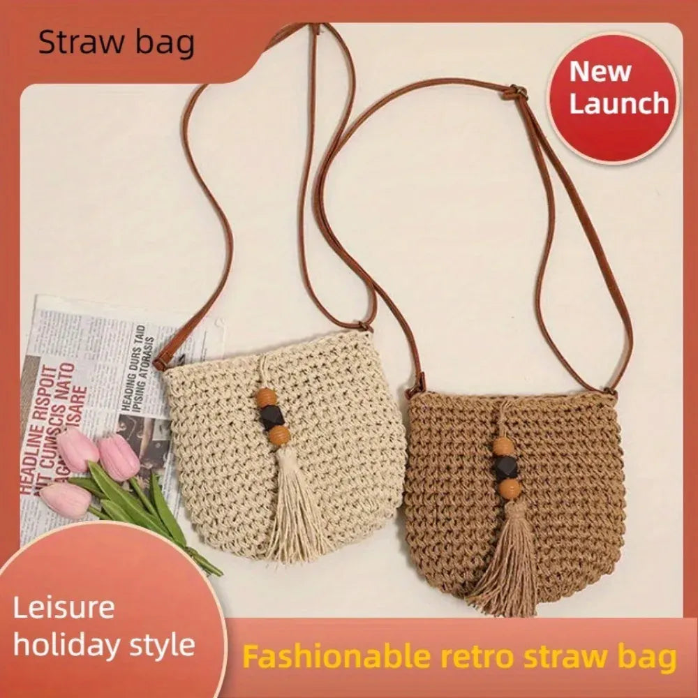 KissICON Women's Crossbody – Woven Wooden Beads