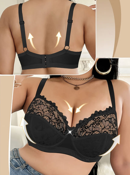 KissICON Women's Curve Bras – Underwire Elegant Lace