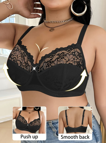KissICON Women's Curve Bras – Underwire Elegant Lace