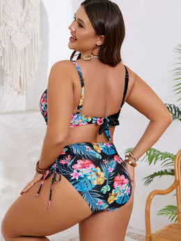 KissICON Women's Curve Floral Print Hard Pack Bikini