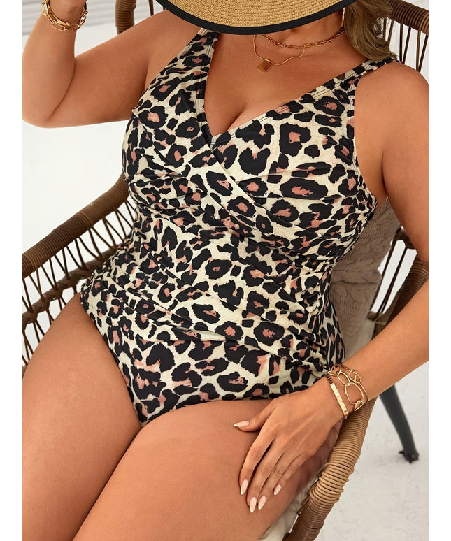 KissICON Women's Curve Leopard Print One-piece Swimsuit