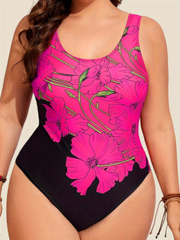 KissICON Women's Curve One-piece Swimsuit – Floral Print Elasticity