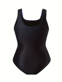 KissICON Women's Curve One-piece Swimsuit – Tropical Leaf Print