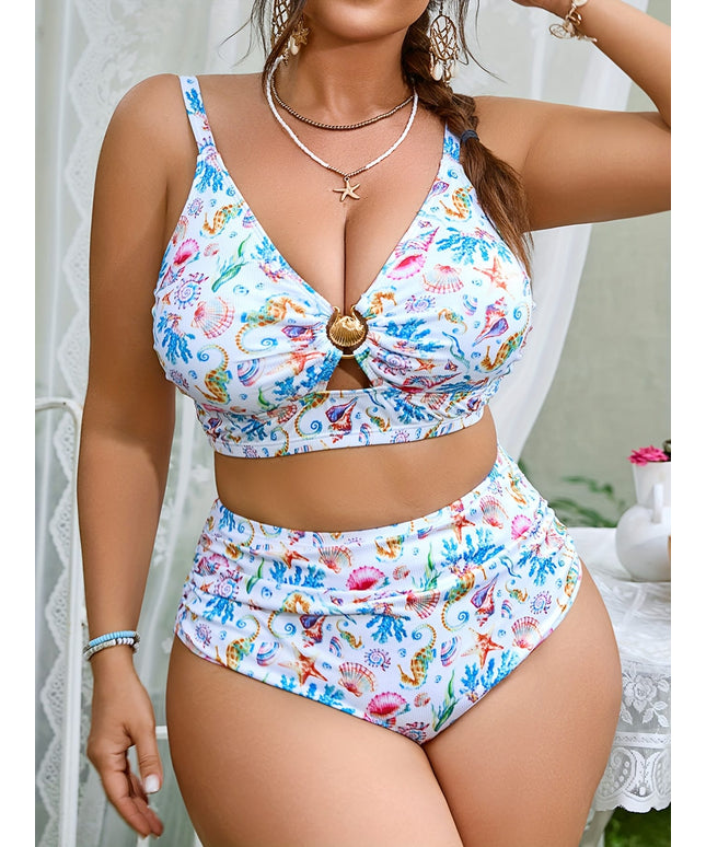 KissICON Women's Curve Two-piece Bikini – Beachwear Printed