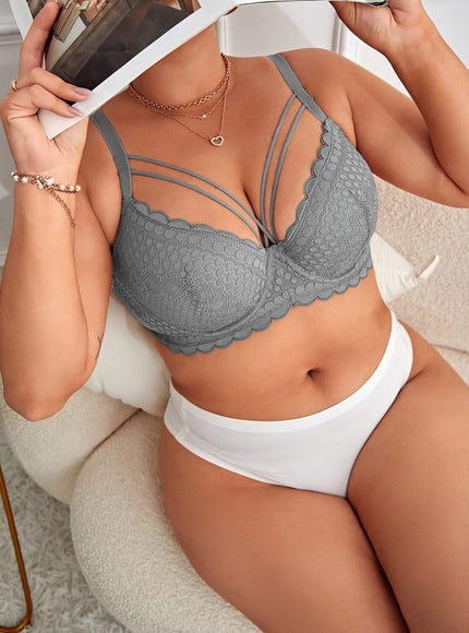 KissICON Women's Curve Underwire Push-up Bra – Lace Trim Adjustable
