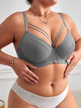 KissICON Women's Curve Underwire Push-up Bra – Lace Trim Adjustable