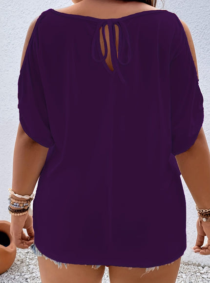 KissICON Women's Elegant Off-Shoulder Round Neck T-Shirt - Soft Stretchy Fabric, Solid Color Summer Casual & Formal Wear, Hand Wash Only, Everyday Comfort Tee, Elegant Shirt, Comfortable Fit Shirt