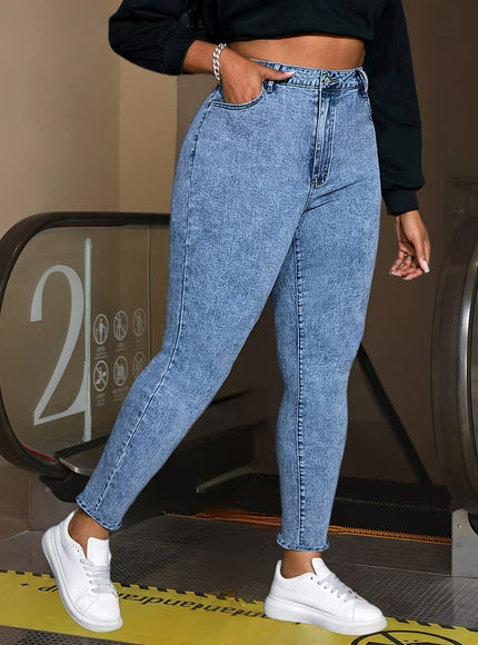 jkthpu-45 Women'S Elegant Slim-Fit Stretch Denim Jeans - High