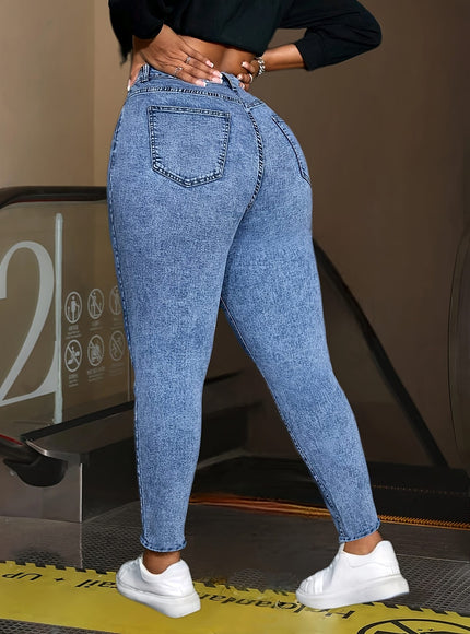 jkthpu-45 Women'S Elegant Slim-Fit Stretch Denim Jeans - High