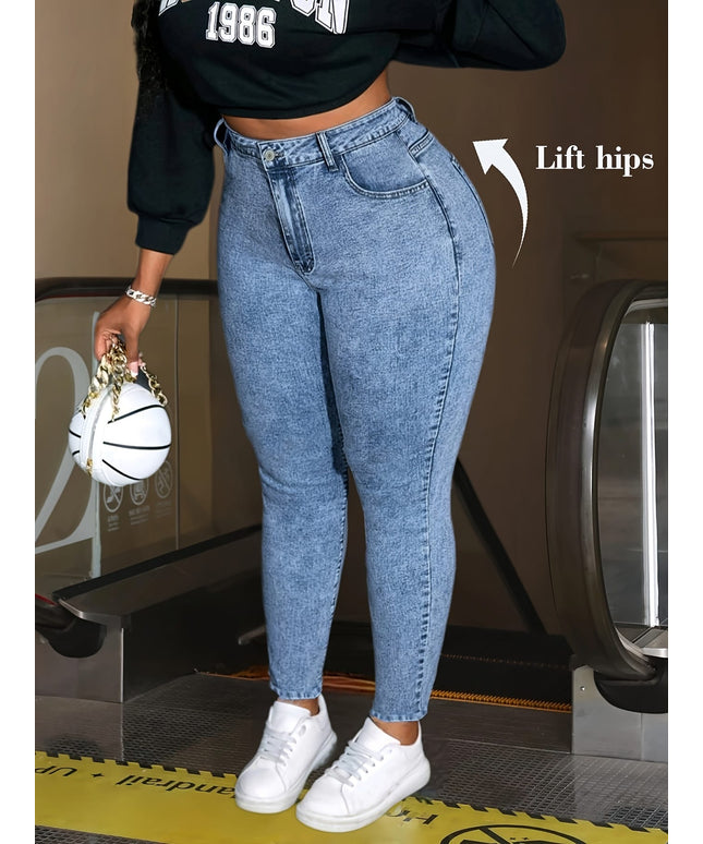 jkthpu-45 Women'S Elegant Slim-Fit Stretch Denim Jeans - High