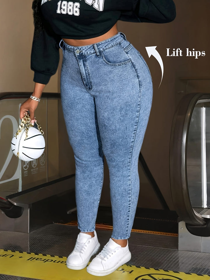 Women'S Elegant Slim-Fit Stretch Denim Jeans - High