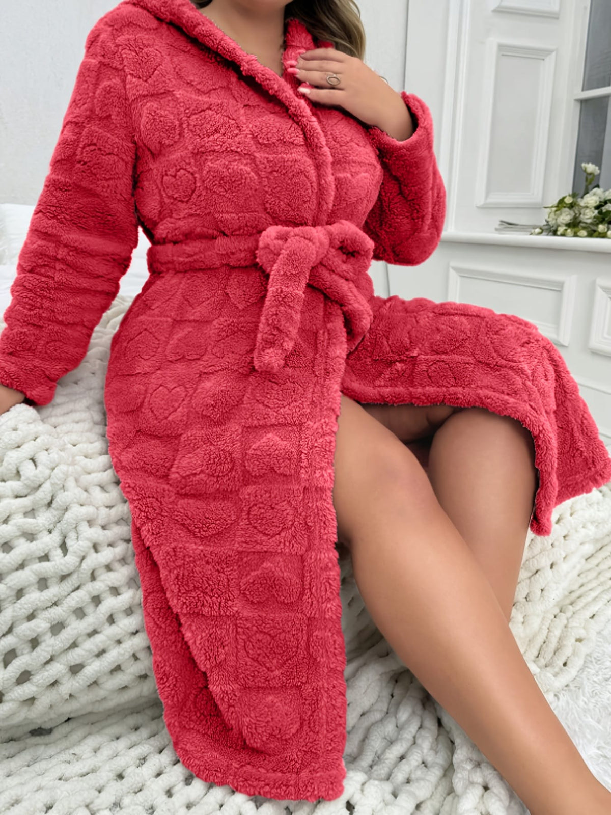 KissICON Women'S Elegant V-Neck Long Sleeve Robe - Cozy