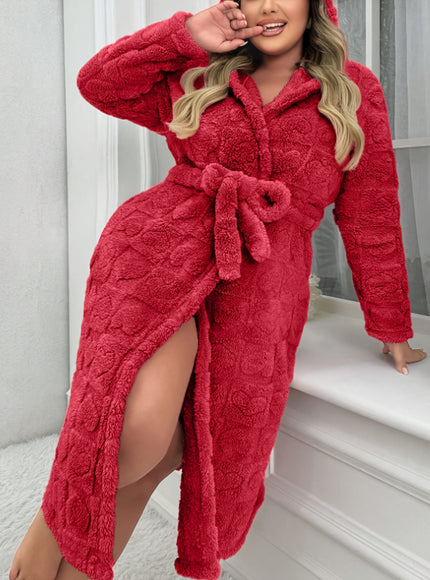 KissICON Women'S Elegant V-Neck Long Sleeve Robe - Cozy