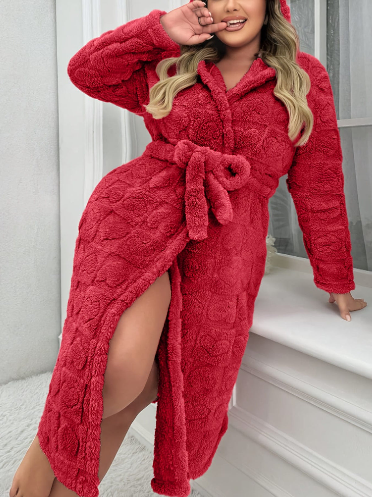 KissICON Women'S Elegant V-Neck Long Sleeve Robe - Cozy