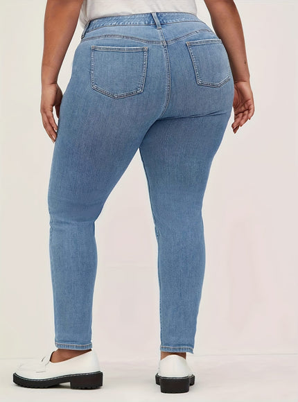 jkthpu-45 Women's Extra Wide Leg Light Wash Blue Distressed