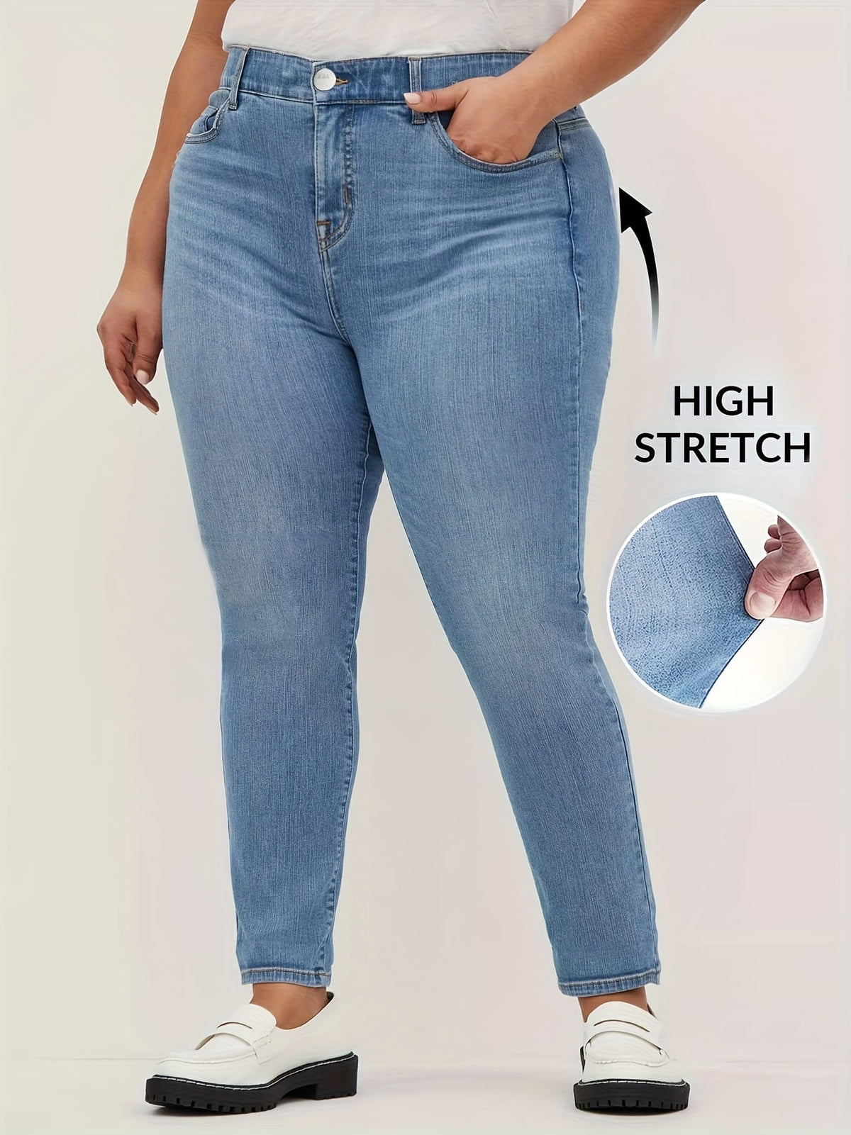 jkthpu-45 Women's Extra Wide Leg Light Wash Blue Distressed