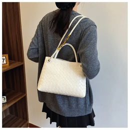 KissICON Women's Fashionable Elegant Woven Texture Shoulder Crossbody