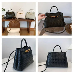 KissICON Women's Fashionable Elegant Woven Texture Shoulder Crossbody