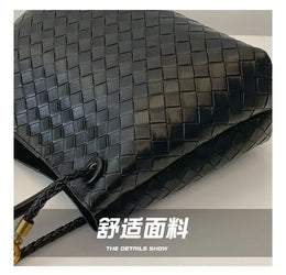 KissICON Women's Fashionable Elegant Woven Texture Shoulder Crossbody