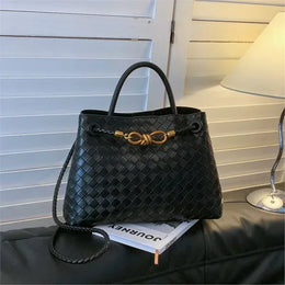 KissICON Women's Fashionable Elegant Woven Texture Shoulder Crossbody