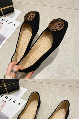 KissICON Women's Flat Shoes 2021 Spring New Square Toe