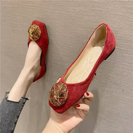 KissICON Women's Flat Shoes 2021 Spring New Square Toe